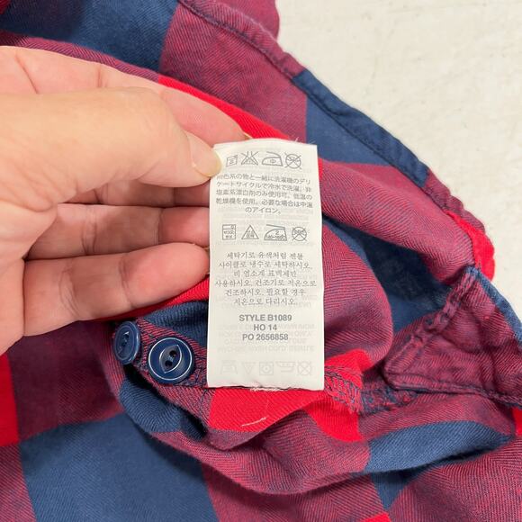 J.Crew Shirt Womens 6 Red Buffalo Plaid Flannel‎ Work Chore Stretch Untucked - Picture 5 of 8